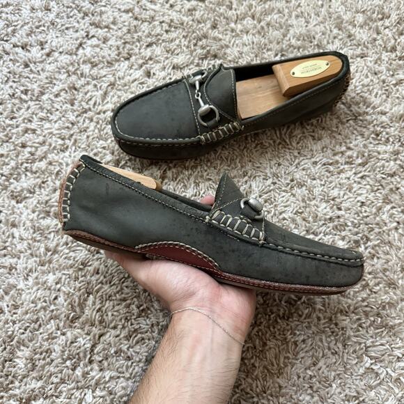Vintage Gucci Horsebit Loafers Green Leather Made In Brazil Size 40 / USA 7 main image 5